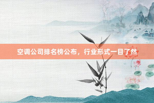 空调公司排名榜公布，行业形式一目了然